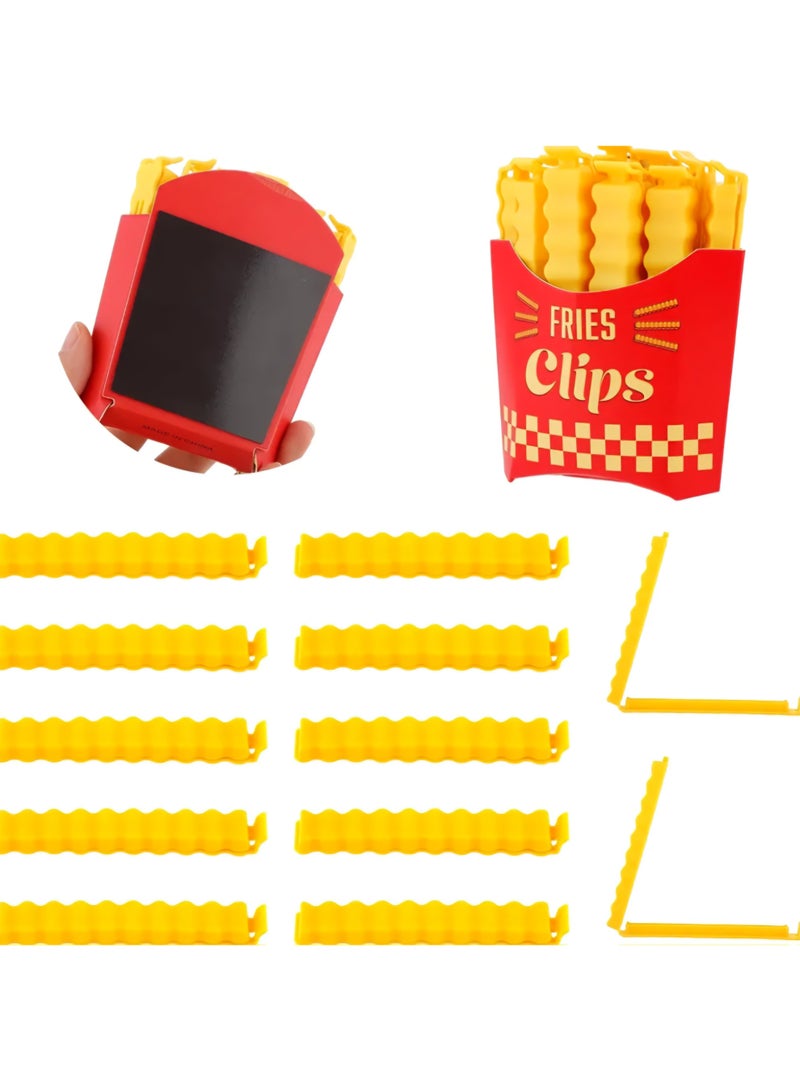 عبوة من 12 مشبك غلق أكياس طعام على شكل بطاطس مقلية، مشابك أكياس بلاستيكية للطعام مع علبة - Image 2